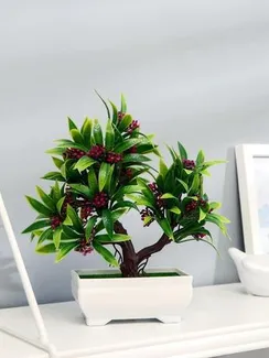 Бонсай в горшке "Деревце яркое" 10х20 см, микс