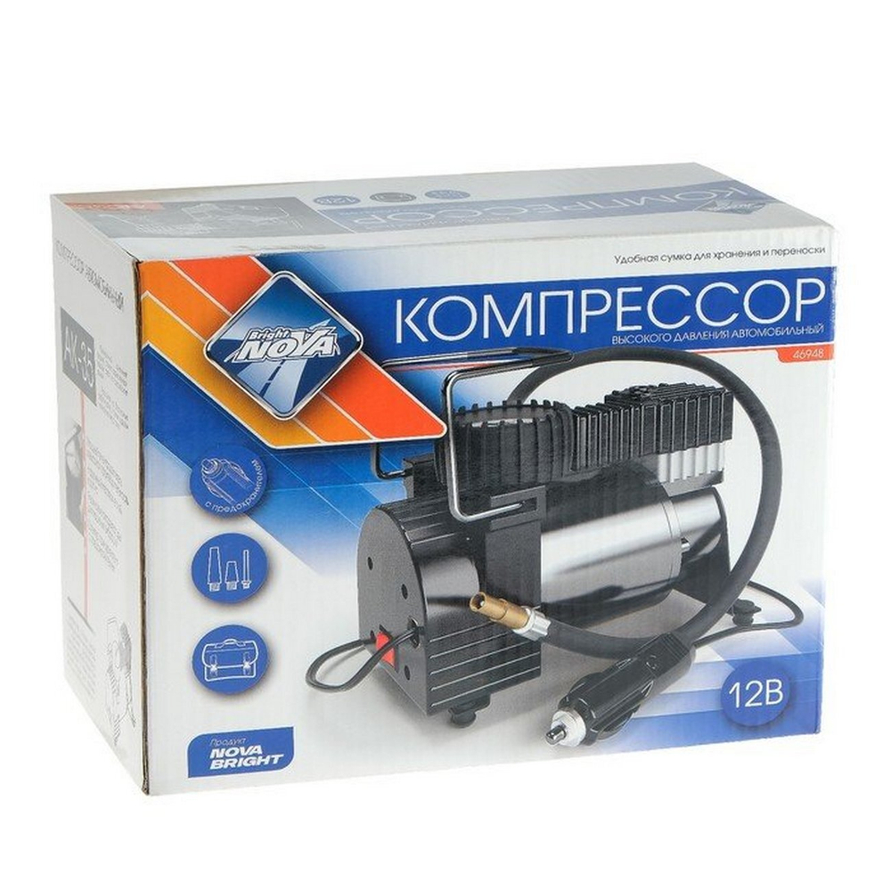 Авто-компрессор NOVA BRIGHT АК-35 металлический корпус