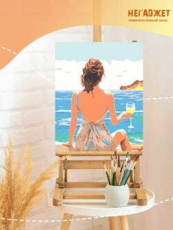 Картина по номерам Девушка и море