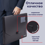 Папка-портфель пластиковая формат большой BRAUBERG "ПОРТФОЛИО" А3 (445х310х30 мм) черная Россия (2 штуки в упаковке)