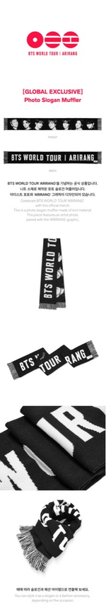 Мерч BTS 'ARIRANG' - Photo Slogan Muffler