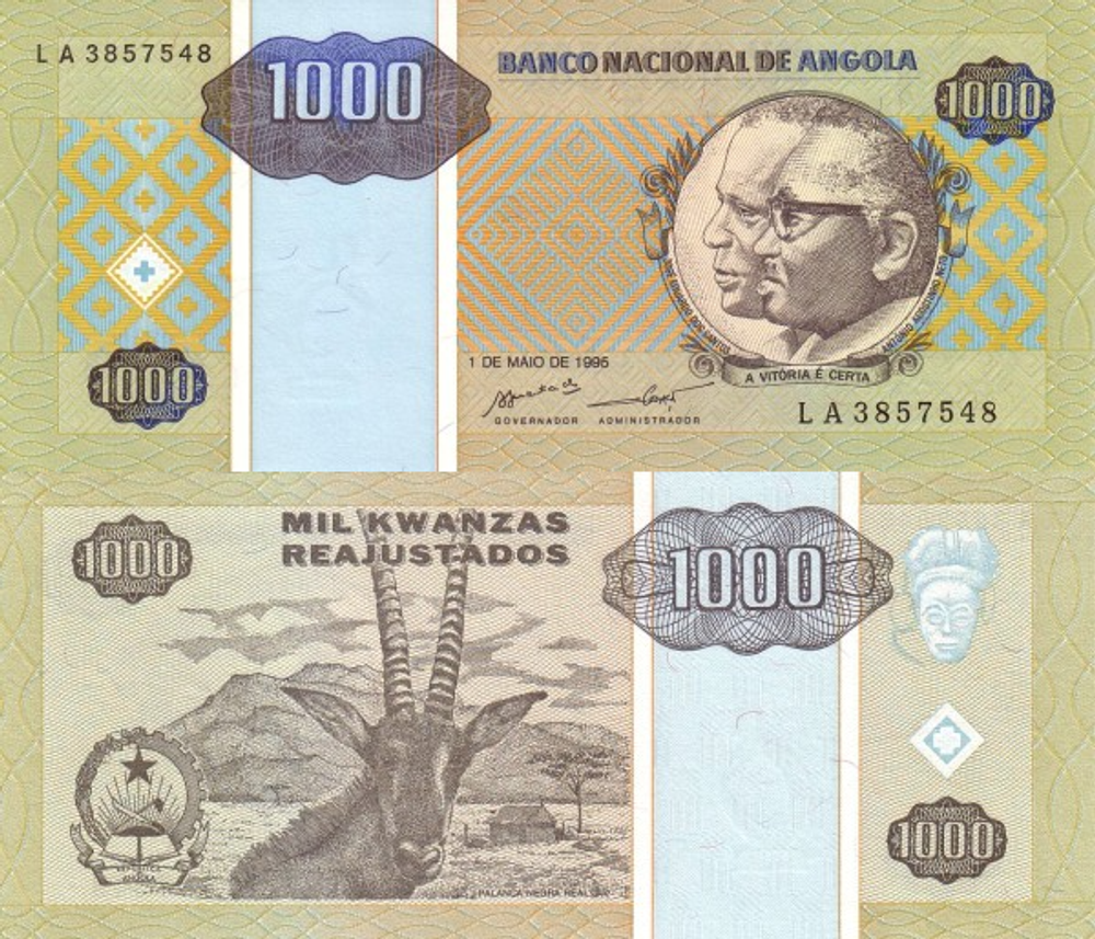 Ангола 1000 кванза 1995 Черный рычаг UNC