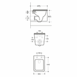 Унитаз подвесной безободковый WAVE RIFL Tornado3.0, сид. дюропласт, м/л, быстр, БЕЛЫЙ глянец (L)
