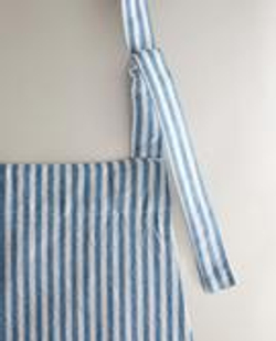 ZARA HOME ХЛОПКОВЫЙ ФАРТУК В ПОЛОСКУ, СИНИЙ
