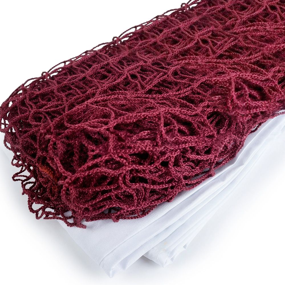 Сетка для бадминтона, 11317-02, нить полипропилен 1.0мм, шнур ПЭ 3,5мм, 4 натяж, стропа ПЭ, бордовый