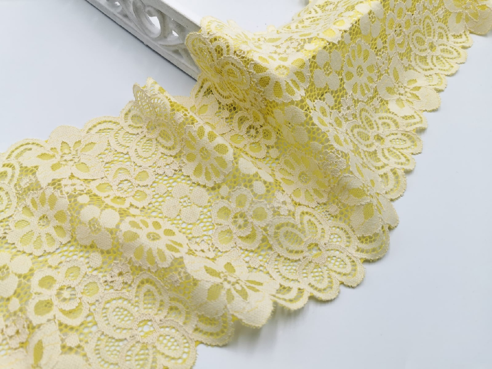 Эластичное кружево, 18 см, желтое, (Арт: EK-2718), м