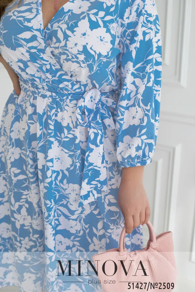 Платье 2509-голубой Minova