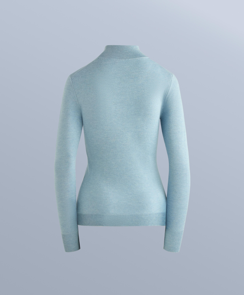 Oysho Термофутболка Base Layer с 10% кашемира, небесно-голубой