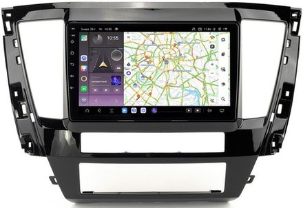 Магнитола для Mitsubishi Pajero Sport 3 2020-2024, Montero Sport (прямоугольный климат, рамка 9) - Carmedia EW-9638-2 QLed, Android 13, TS20, CarPlay, SIM-слот