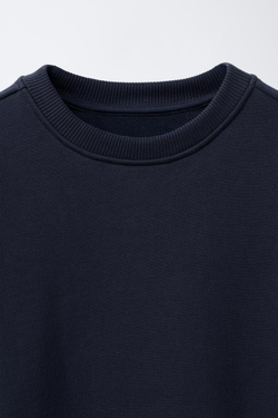 ZARA ТОЛСТОВКА С ДЛИННЫМИ РУКАВАМИ И НАШИВКОЙ, СИНИЙ