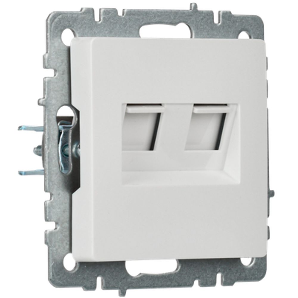 BRITE Розетка двойная RJ11+RJ45 кат.5E РК/Т12-БрБ белый IEK