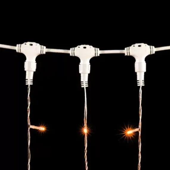 Светодиодный занавес 1*6 м., 600 желтых LED ламп, прозрачный провод ПВХ, LTC (PCL601-10-2Y)