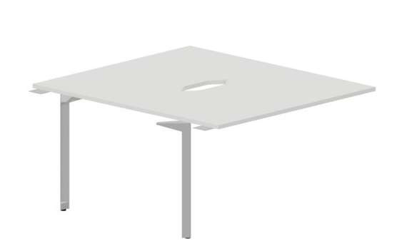 Составной стол на 2 рабочих места 138х156,6х75см (2 эргономичных выреза) - приставной элемент