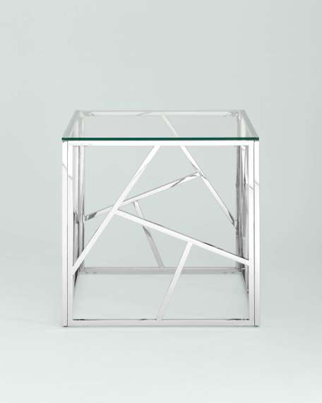 Журнальный столик 55*55 АРТ ДЕКО серебро