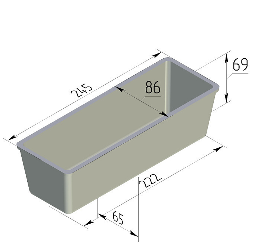 Форма для выпечки хлеба 245х86х69 мм