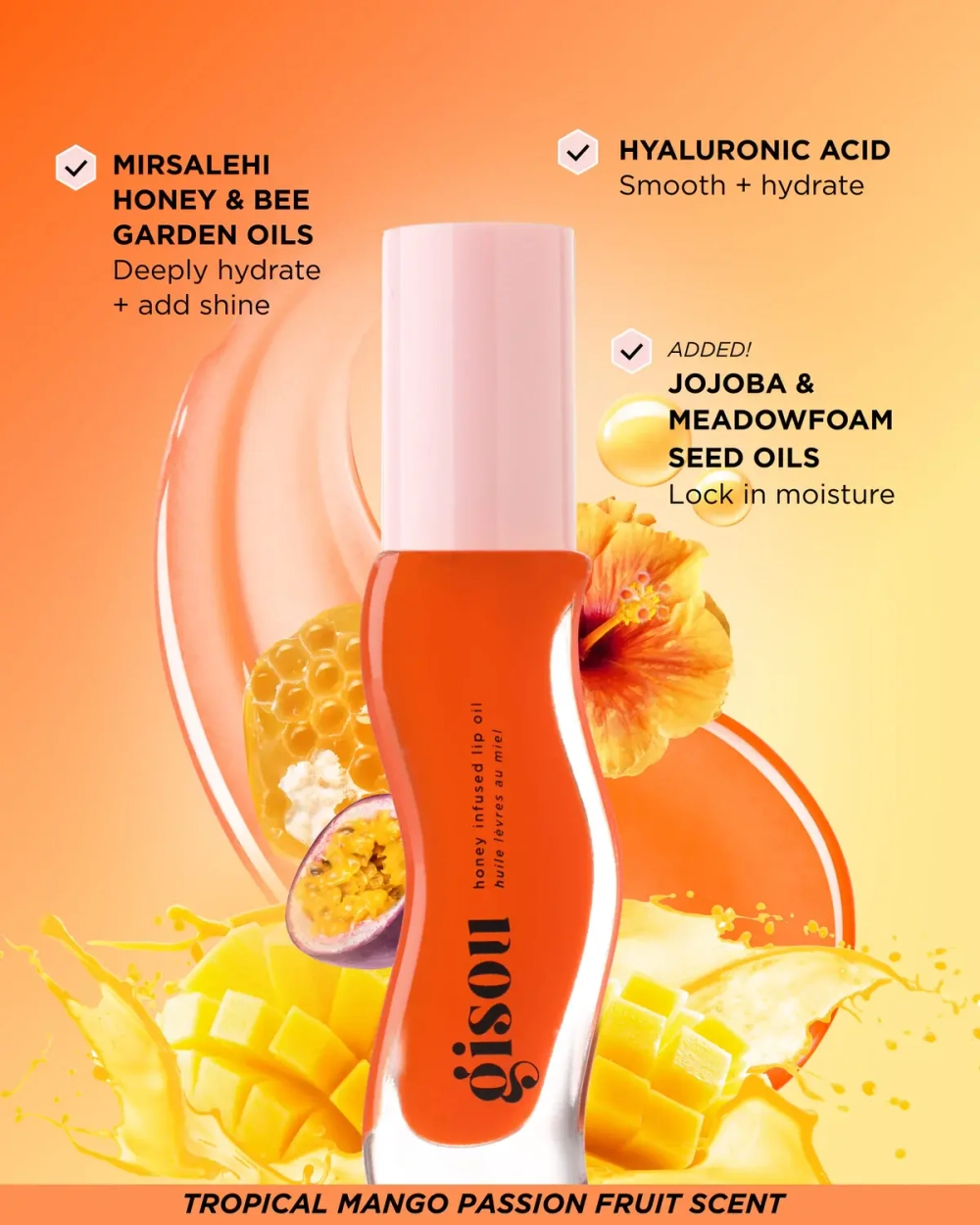 Масло для губ Gisou Honey Infused Oil Mango Passion Punch 8 мл