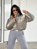 Короткая куртка мини оверсайз широкая еврозима золото