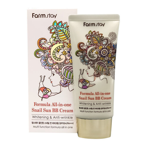ББ-крем с экстрактом улитки FarmStay Formula All-In-One Snail Sun BB Cream SPF50+ PA+++, 50мл