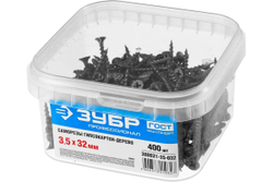 Саморезы СГД гипсокартон-дерево ЗУБР 32x3.5 мм, 400 шт., фосфатированные 300031-35-032