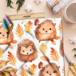 Ткань премиум флис осенние ежи