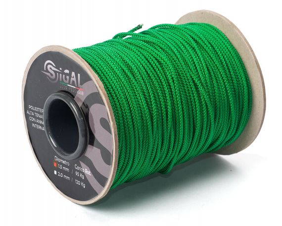 Линь Sigalsub Green Polyester 95 кг ø1,5 мм 1 метр (в катушке 100 м)