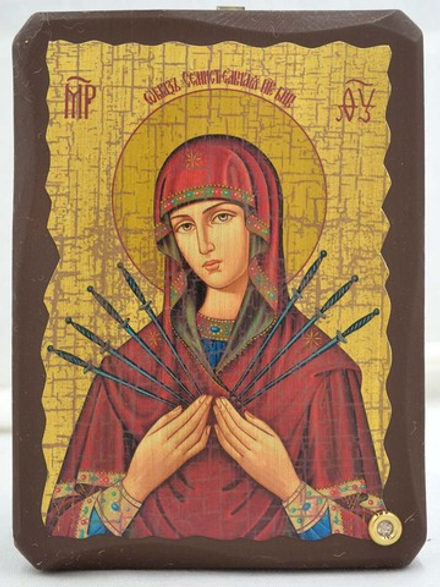 Семистрельная икона Богородицы под старину афонская. 
