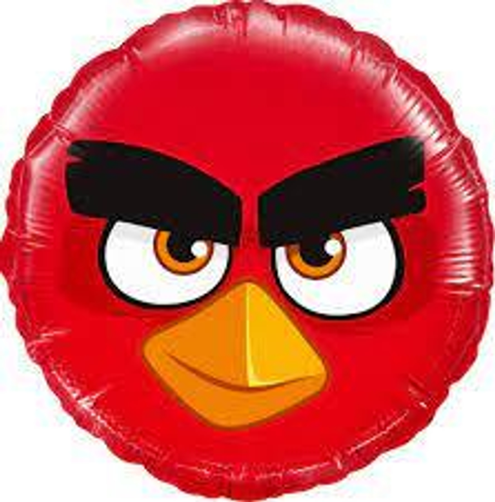 Шар (18""/46 см) Круг, Angry Birds, Красный, 1 шт. Ж34