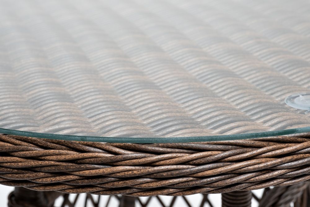 "Эспрессо" плетеный круглый стол, диаметр 80 см, цвет коричневый