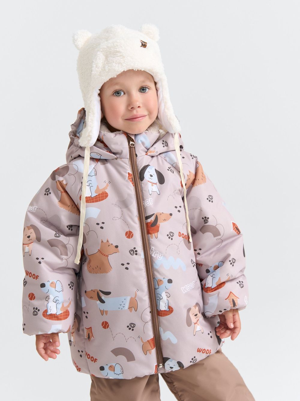Куртка демисезонная "Мой щенок/Беж" 0+