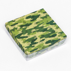 Коробка для печенья, «С Днем защитника Отечества» 12×12×3