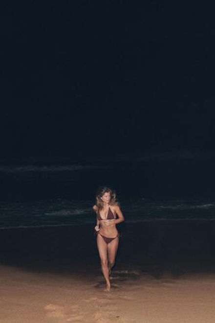 ZARA ТОП БИКИНИ С ТРЕУГОЛЬНЫМИ ЧАШКАМИ И СТРАЗАМИ, КОРИЧНЕВЫЙ