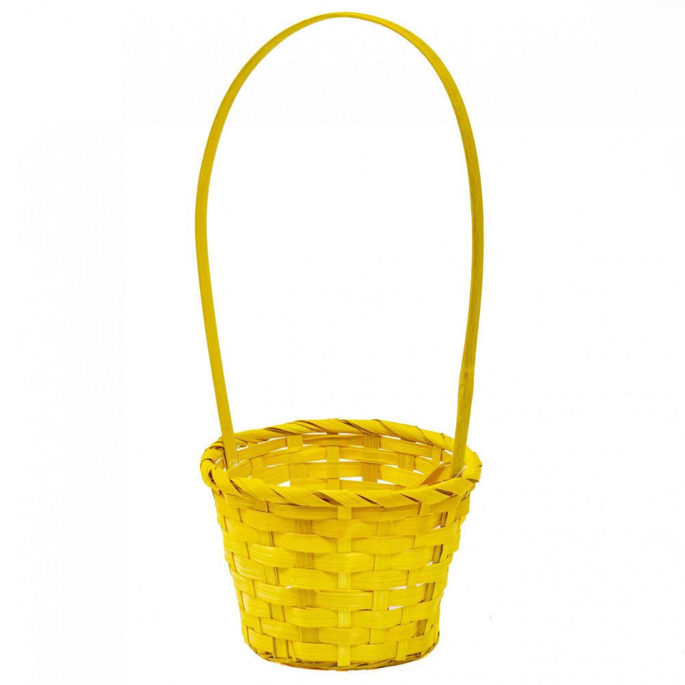 Корзина (бамбук) D13xН9,5 НН28 ЖЕЛТАЯ
