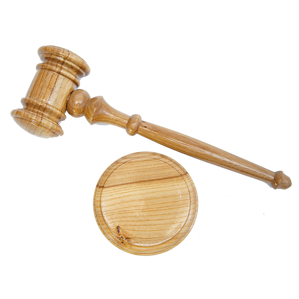 Деревянный молоток судьи (аукционный молоток) из древесины кедра. wg2