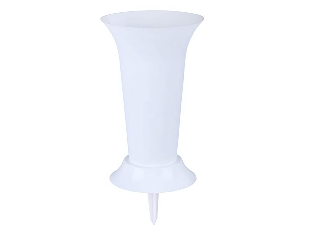 Ваза для цветов под срезку с колышком (белый)