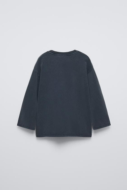 ZARA ФУТБОЛКА С ПРИНТОМ «КРОЛИК», АНТРАЦИТОВО-СЕРЫЙ