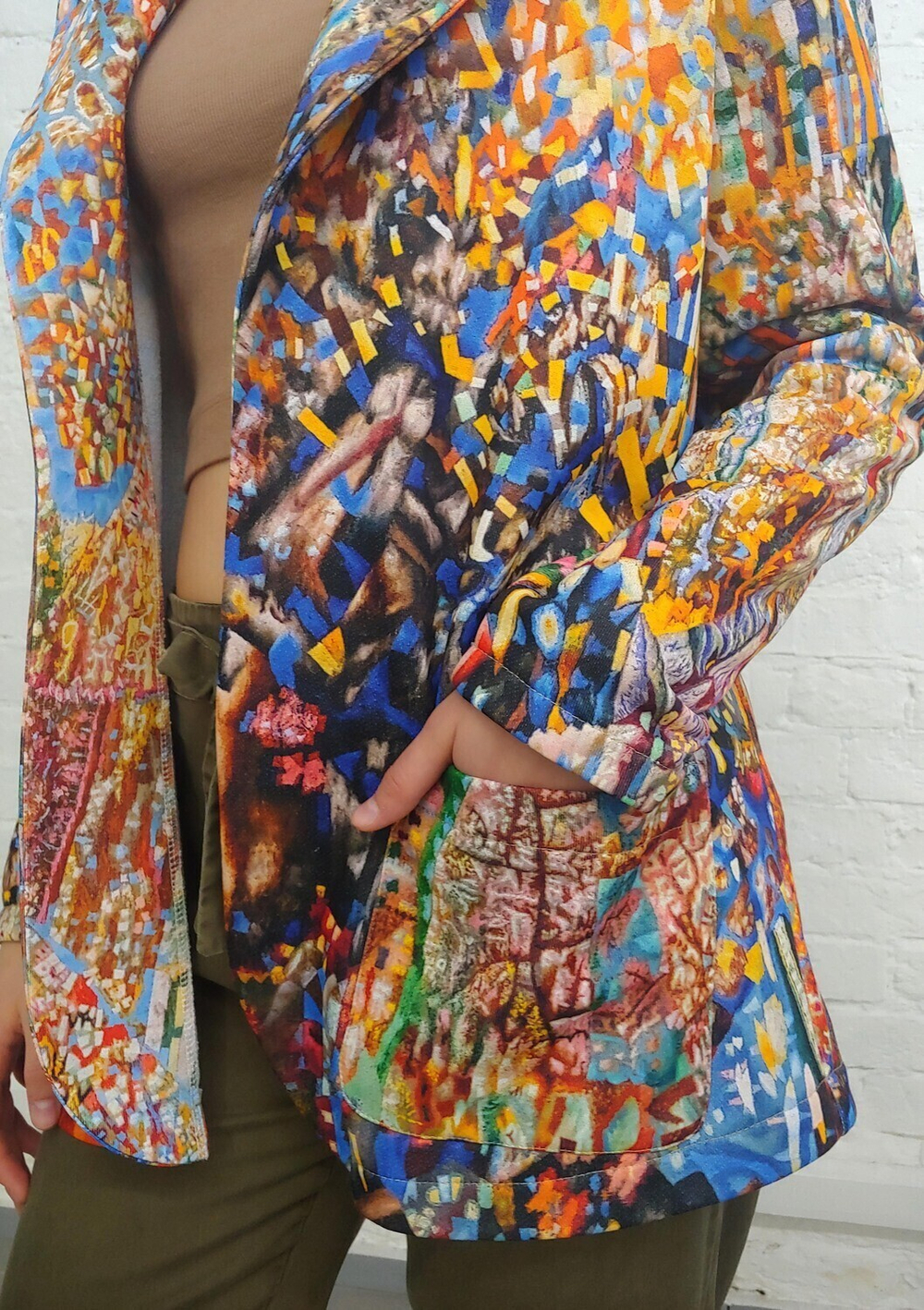 Трикотажный жакет "Формула весны", по мотивам живописного полотна Павла Филонова "Формула весны"