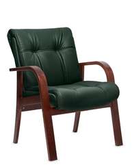 Кресло для посетителей Paris D зелёная кожа