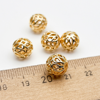 Бусина Шар, цвет золото, размер 10 мм, цена за 1 шт