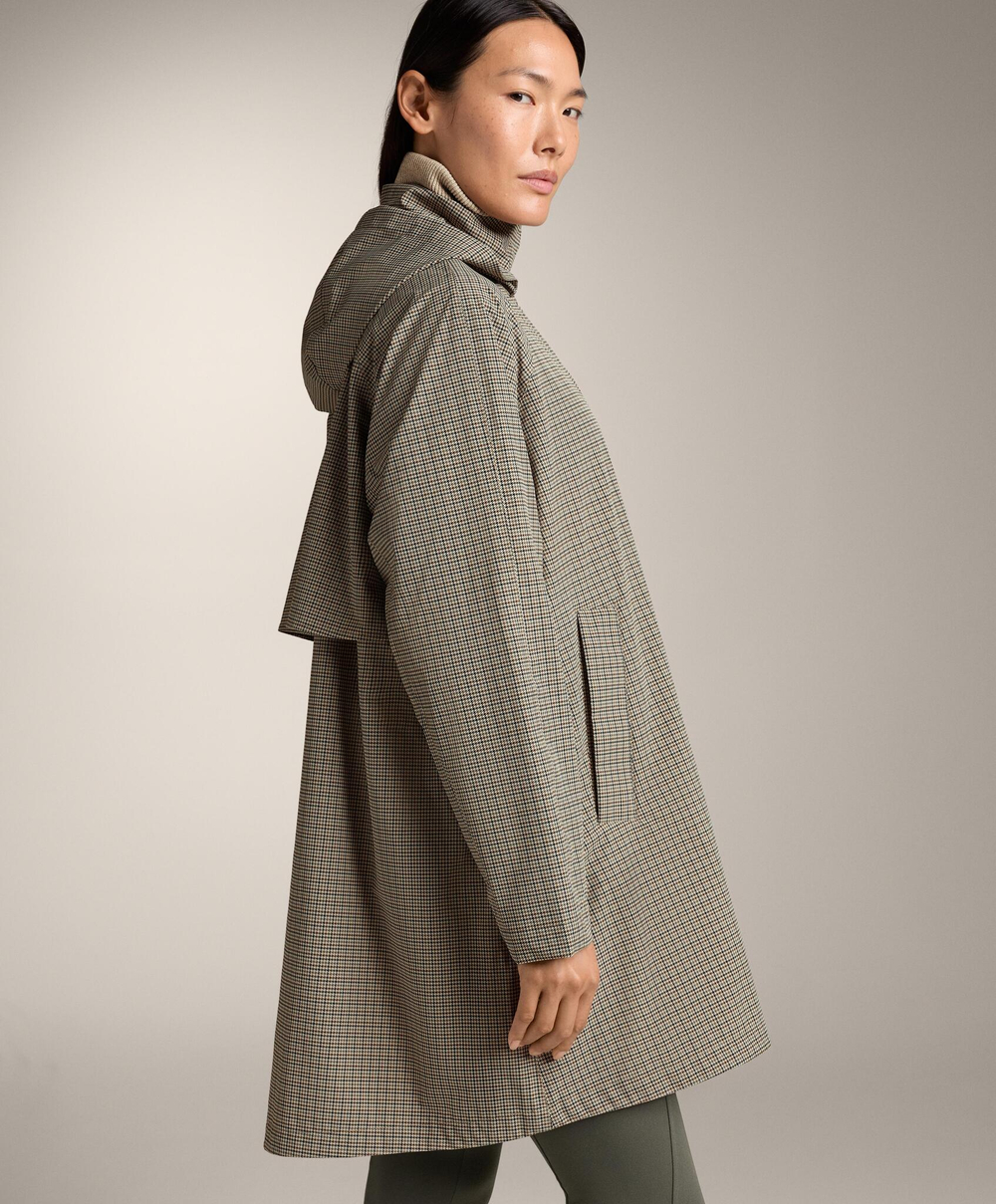 Oysho Сверхлегкий плащ Houndstooth с водонепроницаемостью 10 000 мм, норка