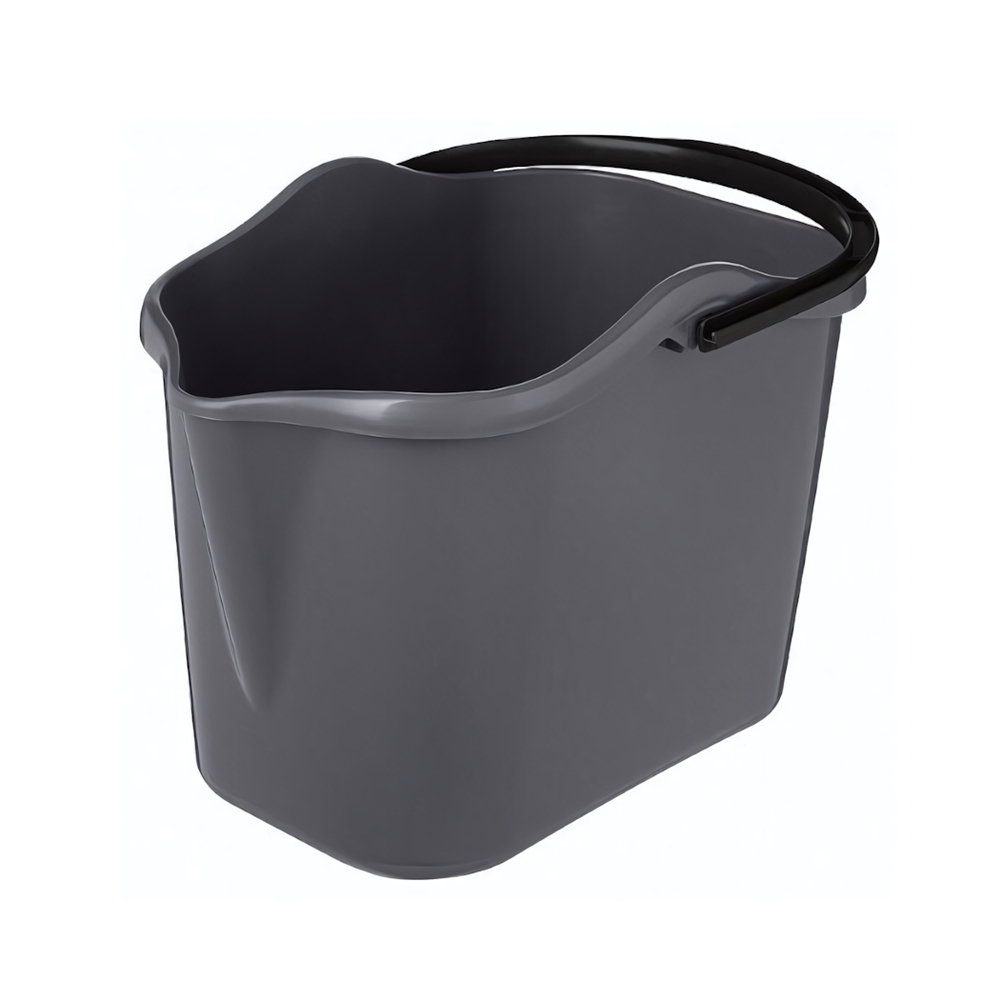Ведро "Grenada" прямоугольное с носиком для слива 13л (серый)