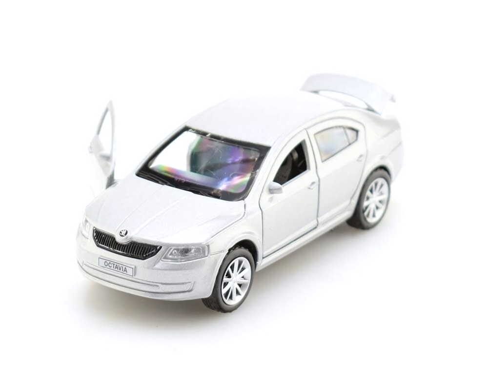 Модель ин. мет. "Skoda. Octavia" 12см. открыв. двери, серебристый OCTAVIA-SL (Технопарк)