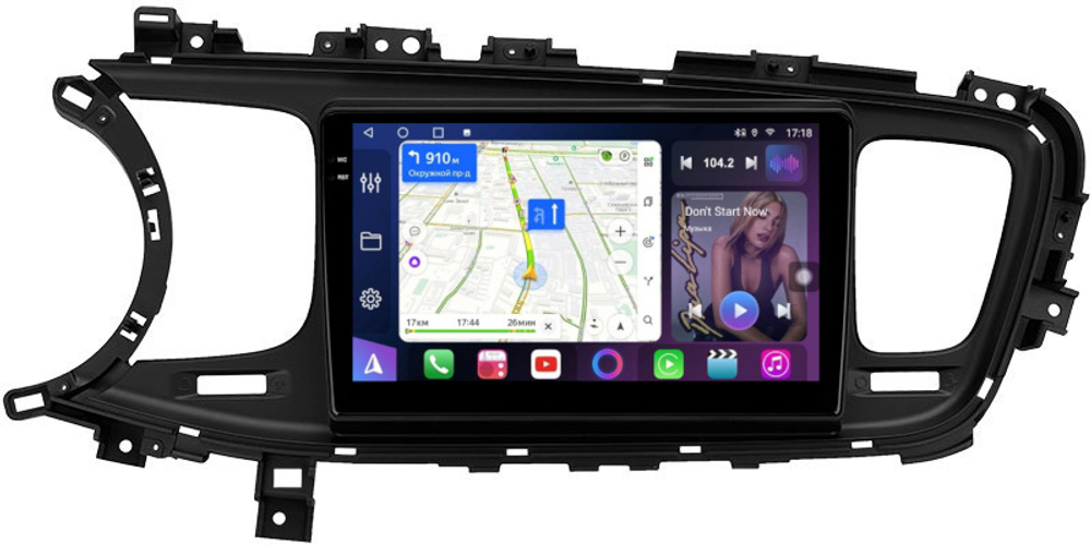 Магнитола для KIA Optima 3 TF 2013-2015 - FarCar BM9-7099F2 монитор 9.5" QLED на Android 14, TS10, 4+32Гб, CarPlay, 4G SIM-слот