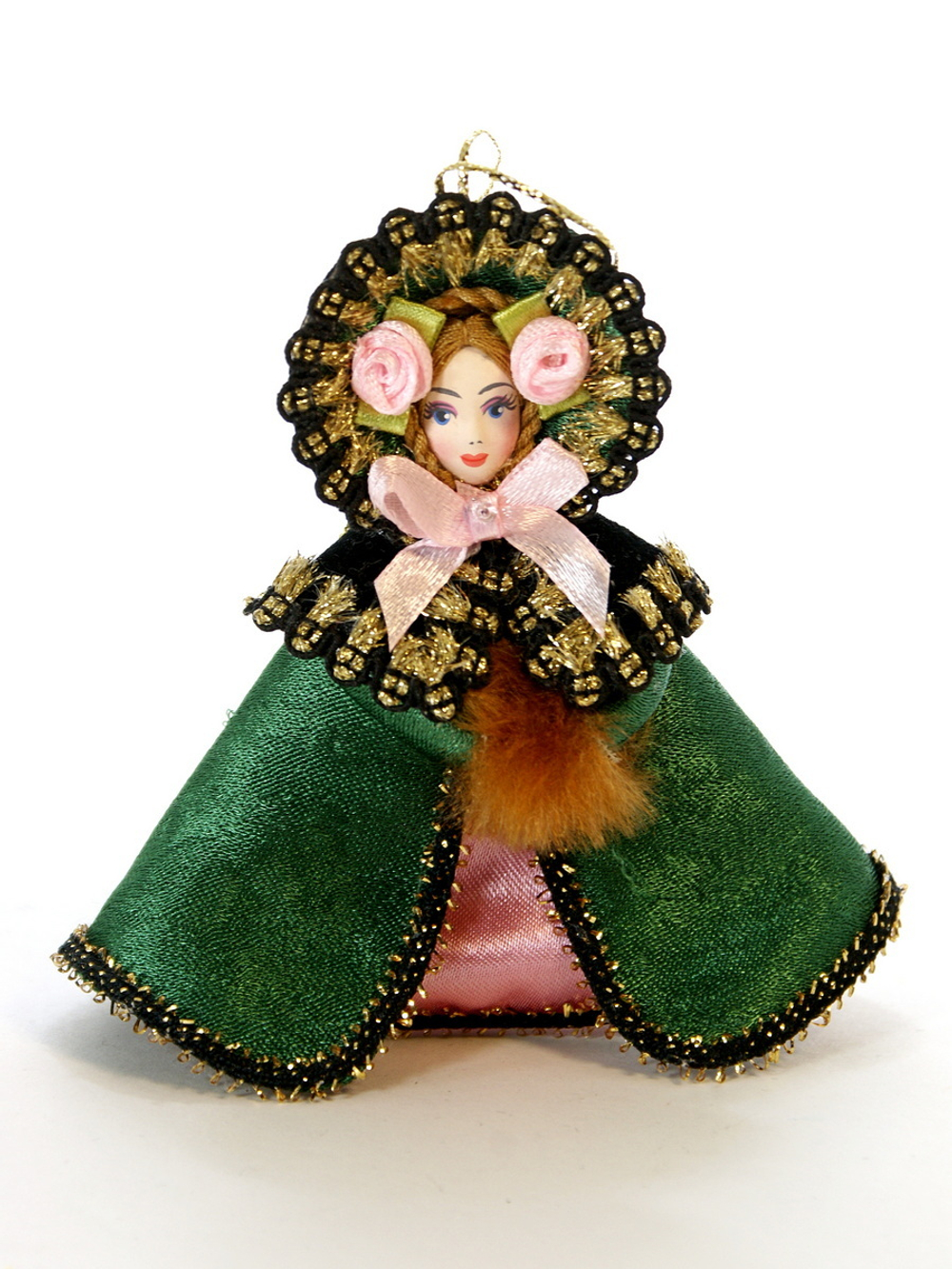 Кукла-подвеска Девушка пушкинской эпохи с муфтой
