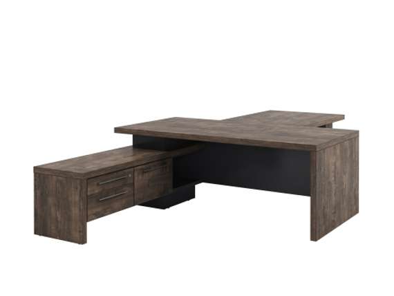 Стол левый 2000х2000х750 с опорной тумбой и брифингом 1150 T-820L.0000-02