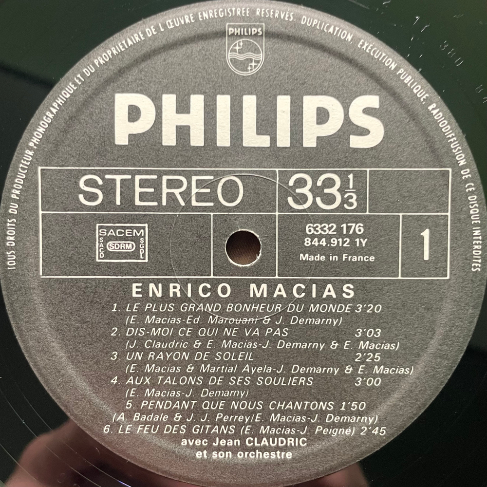 Enrico Macias ‎– Un Rayon De Soleil (Франция 1968г.)