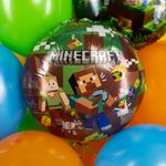 Шар (18''/46 см) Круг, Пиксельные человечки, Дизайн №2, 1 шт. в уп.