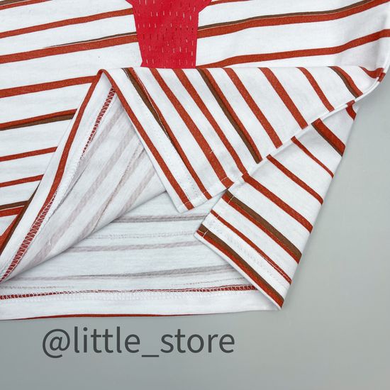 Футболка хлопковая "Обезьяны" белая/полоска