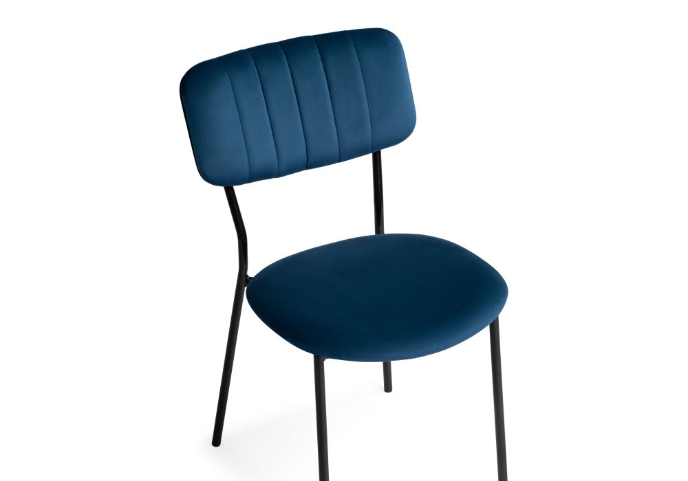 Стул на металлокаркасе Фиер морской / черный глянец