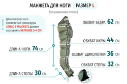 Seven Liner (Zam) Манжеты для ног (закрытые шланги), L (новый тип стопы, без аппарата)
