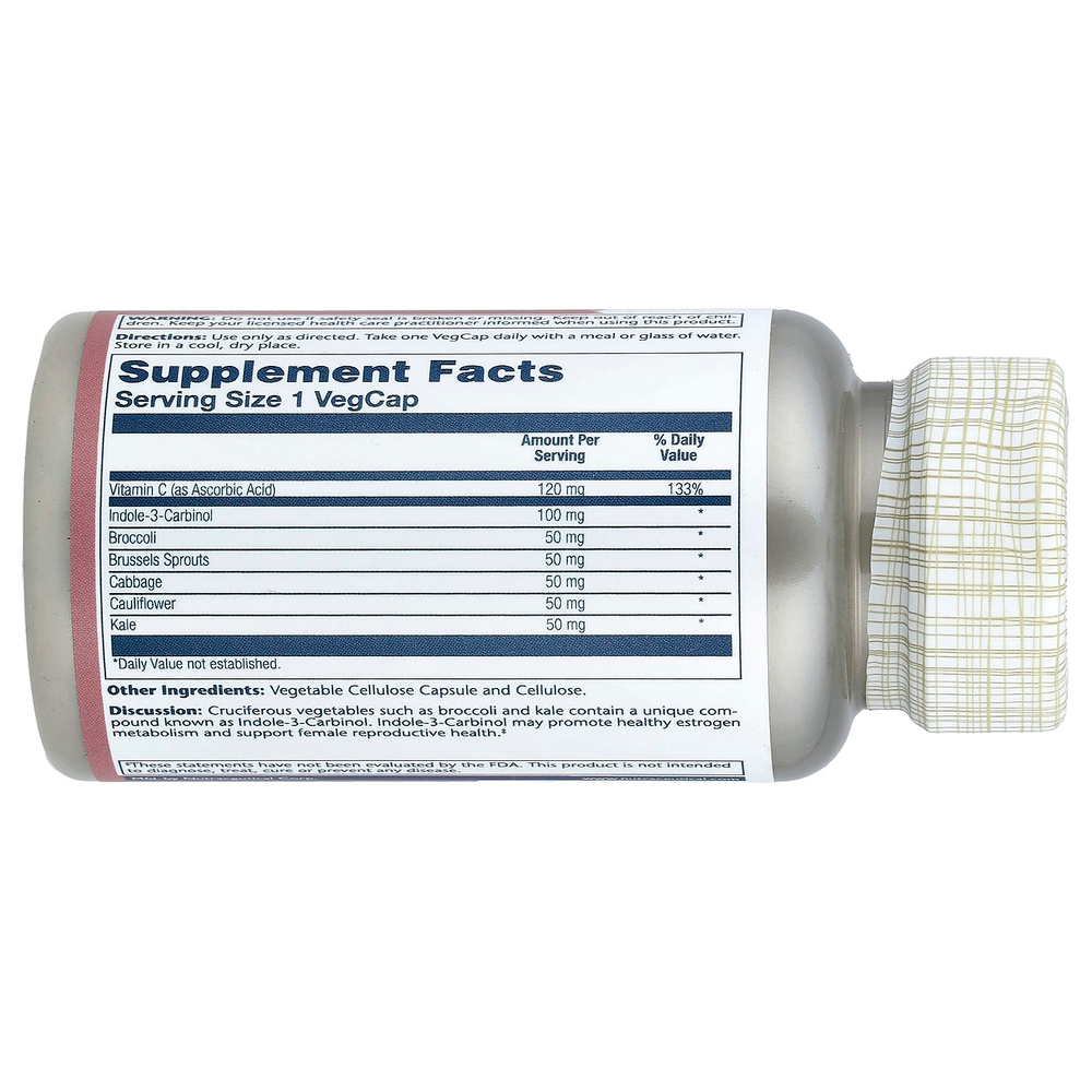 Solaray, индол-3-карбинол с крестоцветными овощами, 30 растительных капсул